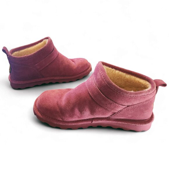 BEARPAW Suede Micro Boot NeverWet Technology Orchid Pink Womens 10 2986W Petite - Picture 5 of 9